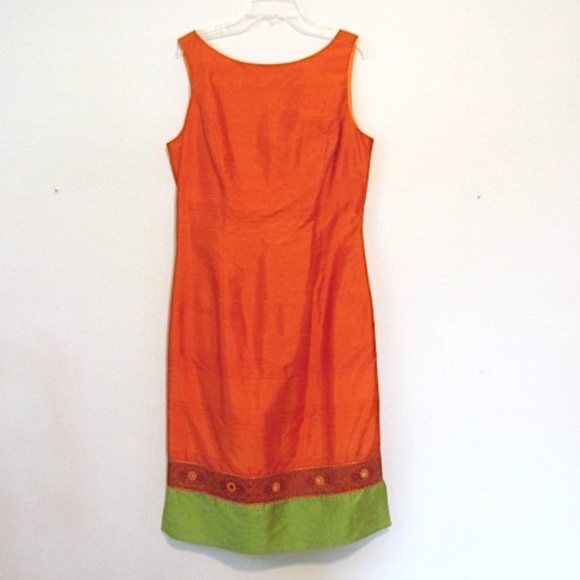 Mica Embroidered Sleeveless Silk Dress, Size 8 - Picture 1 of 6
